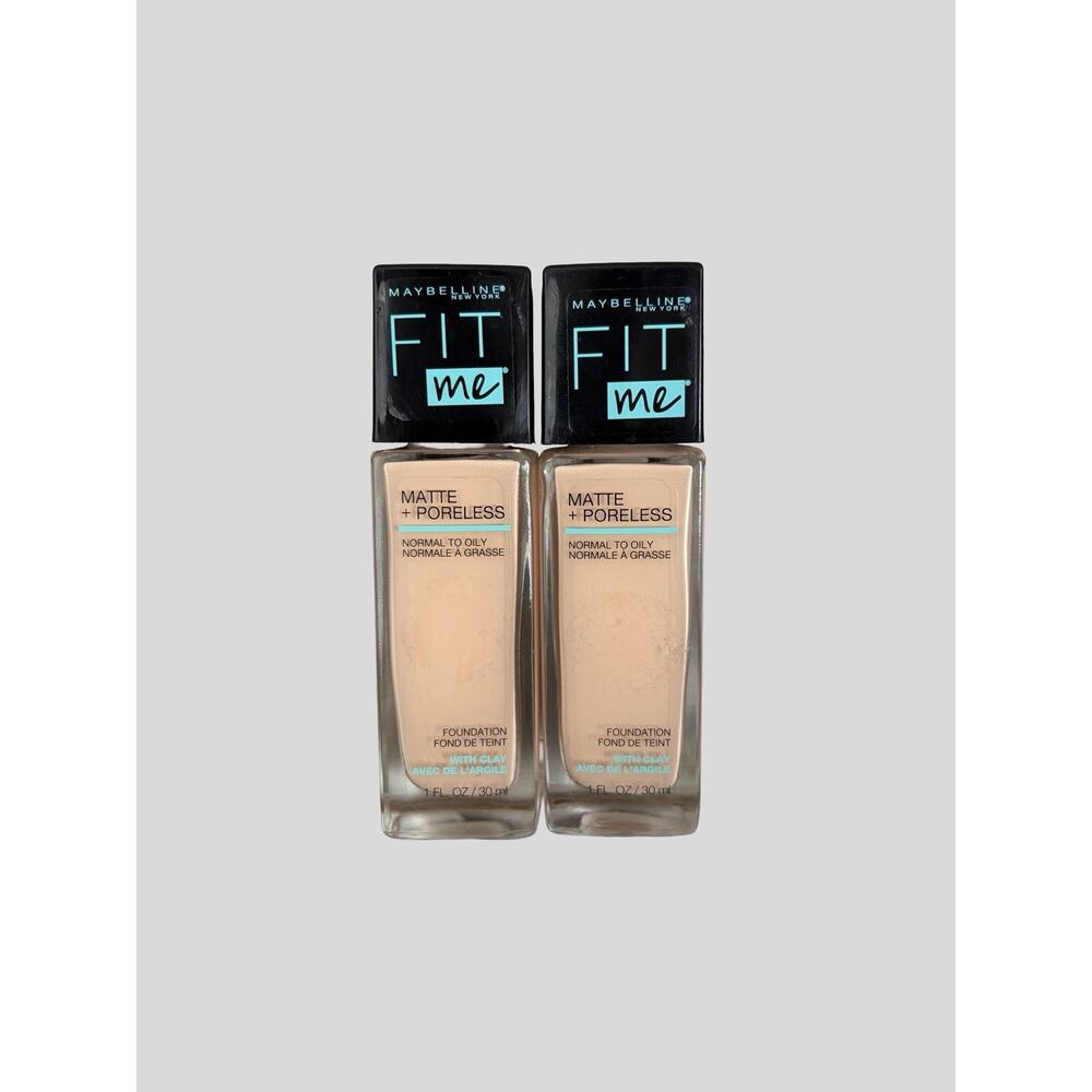 Maybelline Fit Me Matte + Poreless Foundation 102 Fair Porcelain 2 Pack 1oz Each